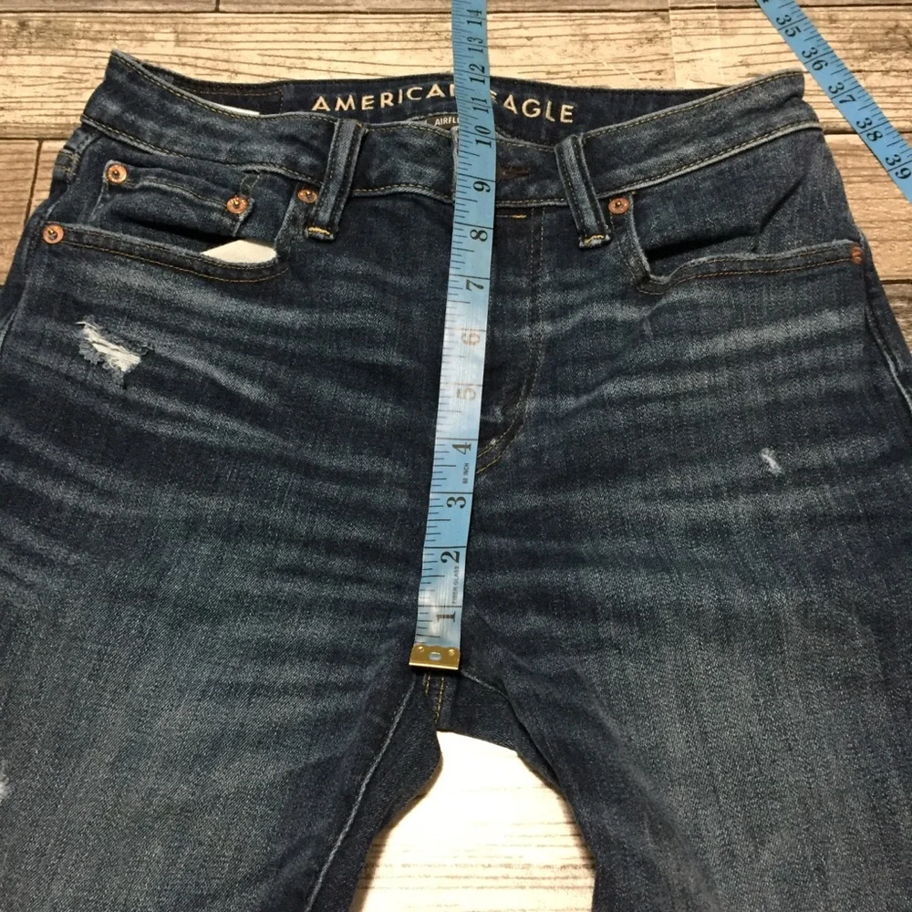 American Eagle Airflex Jean Shorts Men’s 28 Blue Denim (Inseam 9.5) Raw Hem